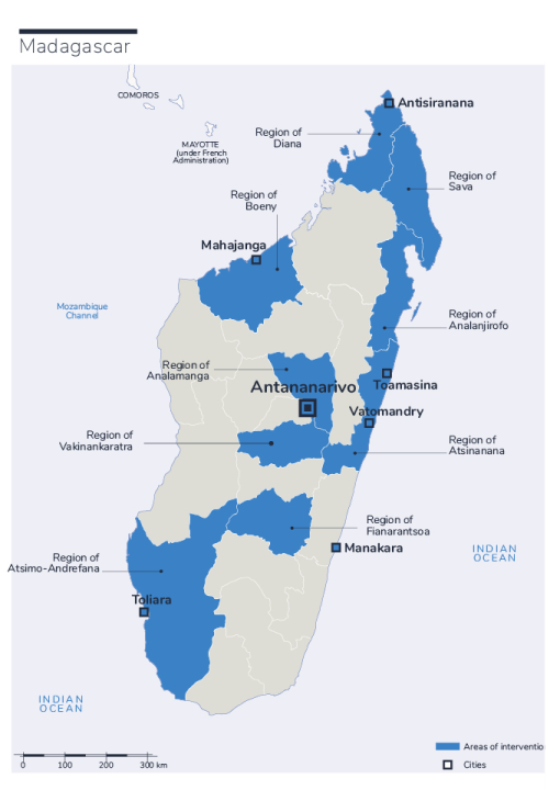Map of Humanity & Inclusion's interventions in Madagascar